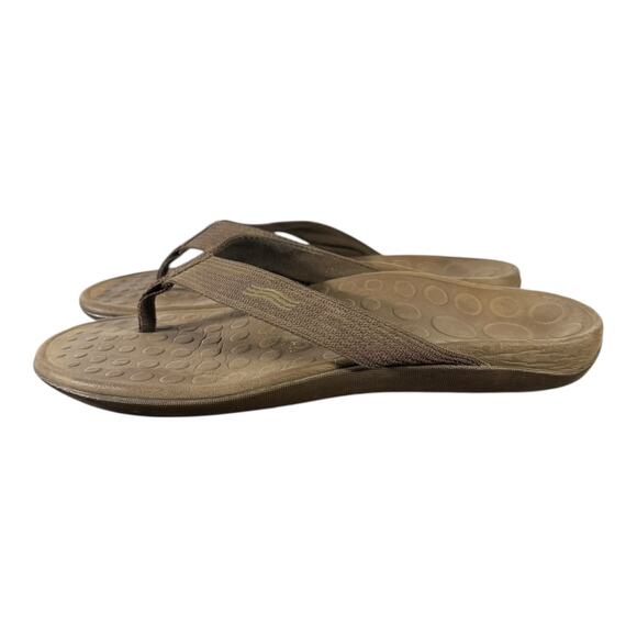 Vionic Men’s Thong Sandals Brown Orthopedic Beach Flip Flop Slippers Size 11 - Picture 5 of 8